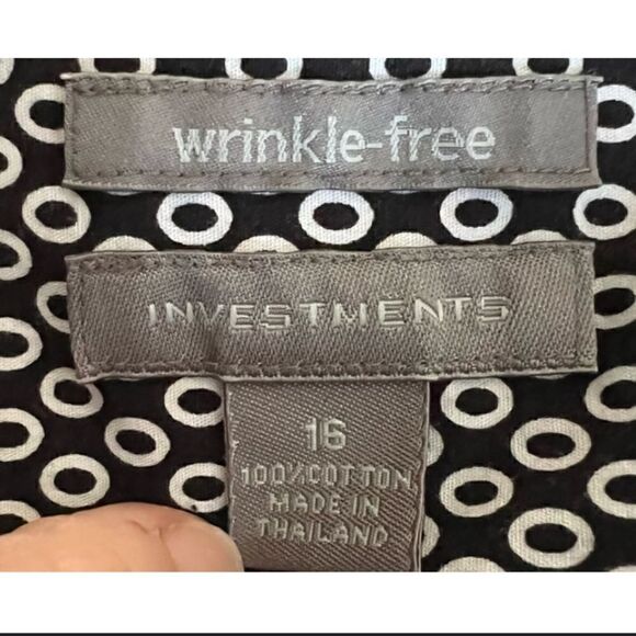 Investments Button Down Dress Shirt EUC Size 16 - Picture 8 of 9